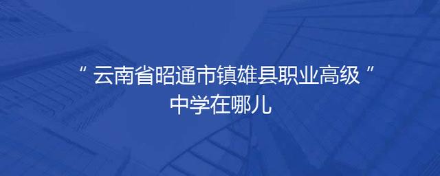 云南省昭通市镇雄县职业高级中学在哪儿