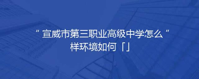 宣威市第三职业高级中学怎么样环境如何「」