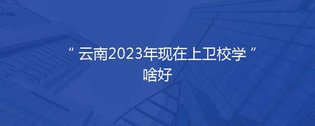 云南2023年现在上卫校学啥好