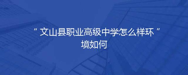 文山县职业高级中学怎么样环境如何